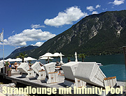 Strandhotel Entner: Infinity Pool in neuer Strandlounge in Pertisau bietet Badevergnügen mit "besten Aussichten" auf den Achensee